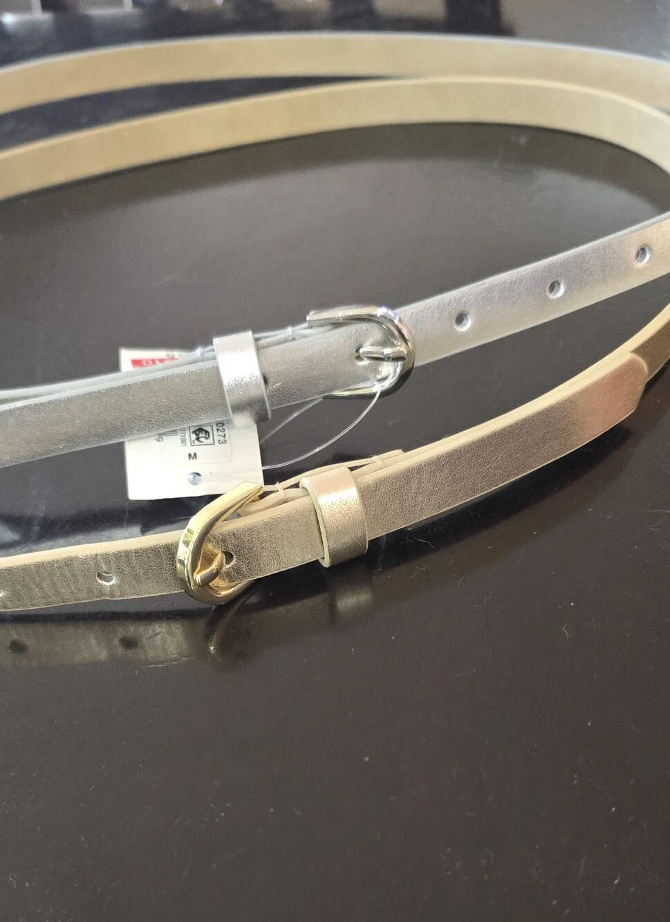 jcpenney Metallic Skinny Belt Duo in Silver and Gold Tone